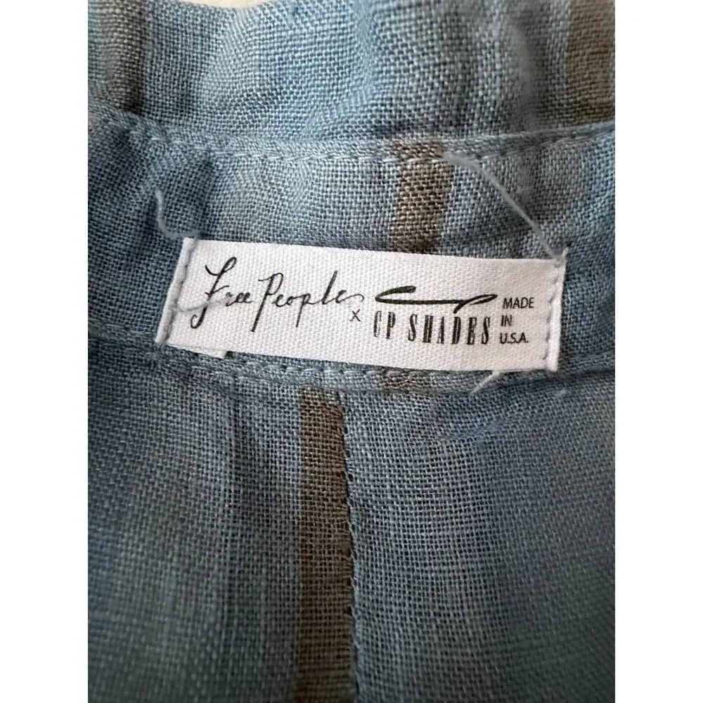 NWOT Free People x CP Shades Mixed Plaid Linen Double Cloth Top L $250 - Picture 5 of 12